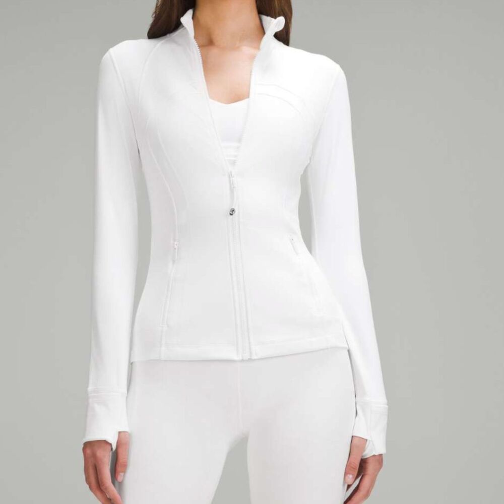 Women Lululemon Define Jacket *Nulu Hip Length White Size 12 Yoga Activeewar
